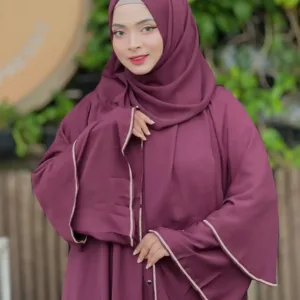 থ্রি লেয়ার দুবাই চেরি হিজাব সহ বোরকা