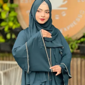 থ্রি লেয়ার দুবাই চেরি হিজাব সহ বোরকা