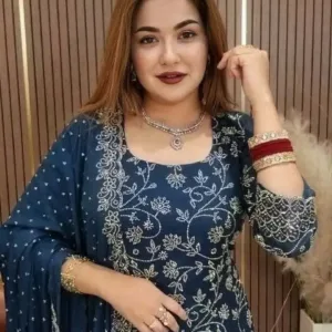 লতা ডিজাইন স্টোন ওয়ার্ক জরজেট ফোর-পিস।ড্রেস আনস্টিচ